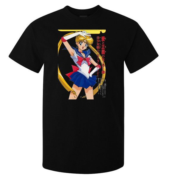 

сейлор мун япония плакат мило аниме женщины доступны футболка мужчины женщины черный топ майка свободный плюс размер