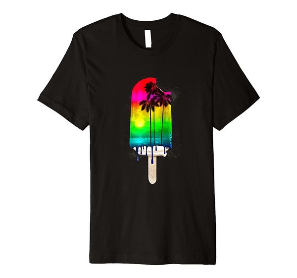 

2020 fashion summer style psychedelic rainbow popsicle tropical beach t-shirt men tee shirt