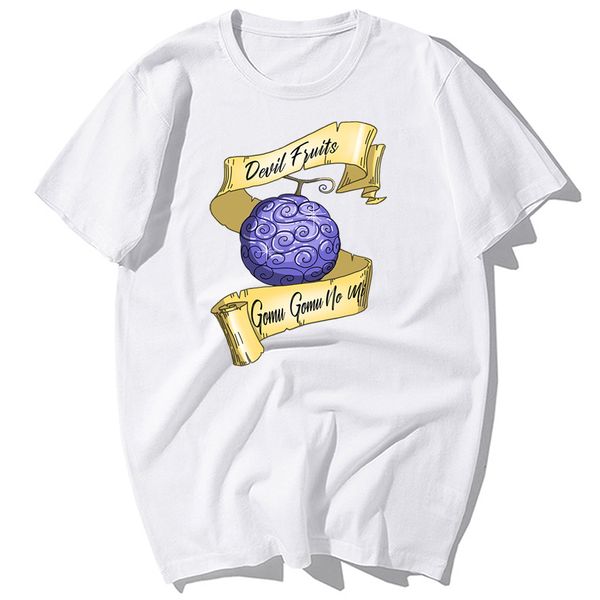 

fashion one piece luffy japan anime devil fruit gomi gomi no mi t-shirts men summer casual cotton t shirt harajuku streetwear