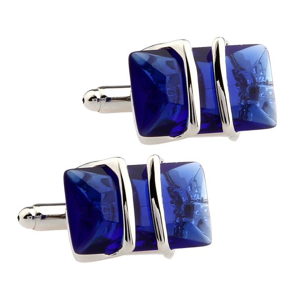 

rectangle gemstone cufflink cuff link business formal mens wedding jewelry, Silver