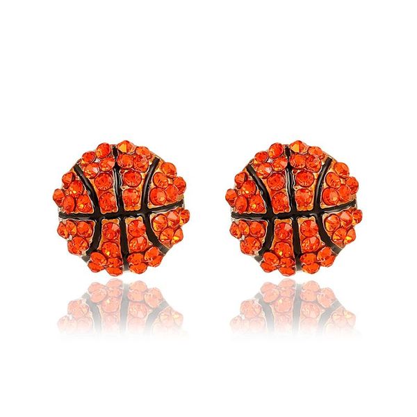 

dangle & chandelier 2021 crystal sports style earrings girl cute rhinestone rugby basketball baseball football gym sport jewelry, Silver