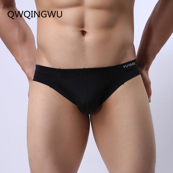 

underpants men's low-waist briefs ice silk ultrathin gay men underwear u convex design wholesale breathable, Black;white