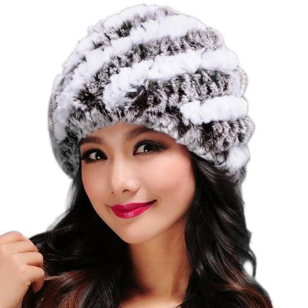 

2020 winter fashion female rex fur knitted hat women handmade warm caps beanies head warmer skullies lady headgear oct 30, Blue;gray