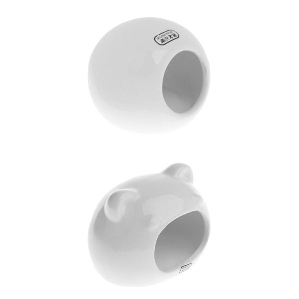

2 pcs small pet ceramic sleep bed hamster house cage nest bird ferret white