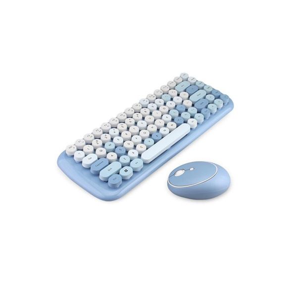 

matte 1600dpi 2.4g bluetooth keyboard mouse kit wireless wireless keyboard position retro colorful 84 round keys