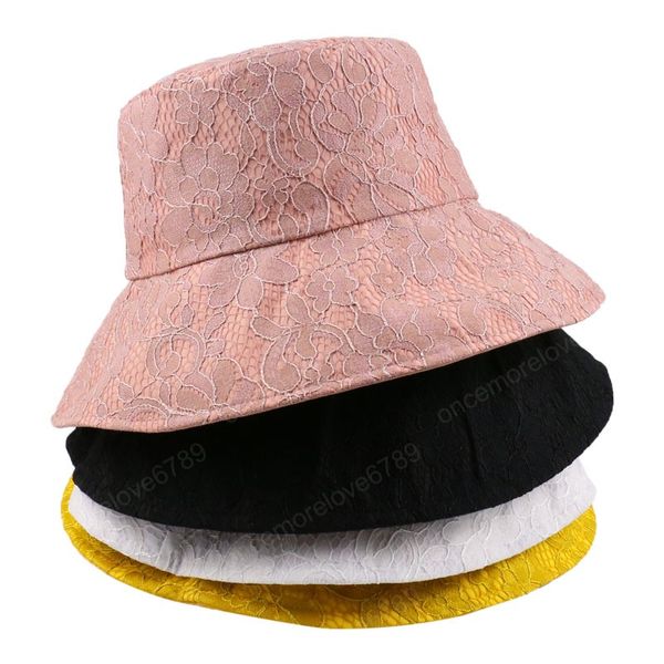 New Fashion Summer Sun Panama Casquette Sun Gorras Fisherman Caps Floral Lace Bucket Hats For Women Ladies