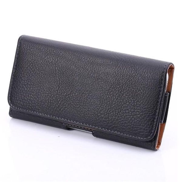 

universal horizontal man s pu leather holster cellphone waist pouch case with belt clip for iphone samsung huawei 4.7 to 6.3inch cellphone