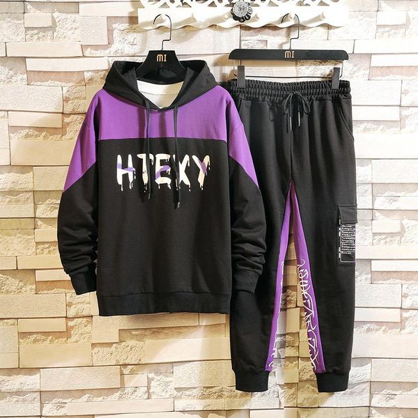 

hip hop men's tracksuit sportswear black sets 2020 spring autumn casual two piece fashion clothes hoodies+sweatpant kg-29, Gray