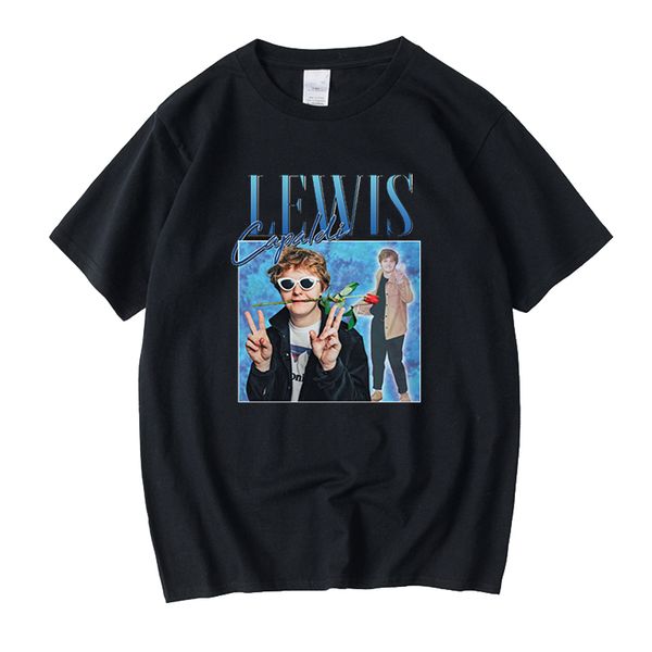 

lewis capaldi 90s vintage black tshirt men t shirt casual retro graphic t shirts cotton t-shirt man woman tees