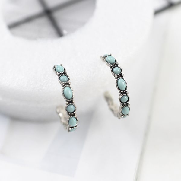 

shela c ring circle geometric earrings for women kallaite green stone metal alloy fashion jewelry dangle pendientes wholesale, Golden;silver