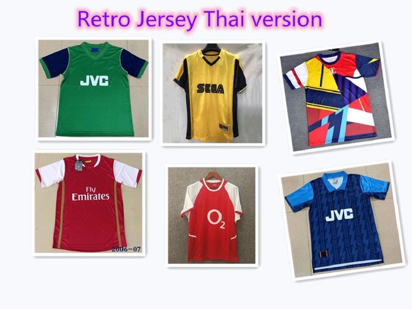 

retro bergkamp henry soccer jersey 91 94 96 97 98 01 02 04 05 06 07 08 highbury ancient maillot gunner oldest shirt, Black;yellow