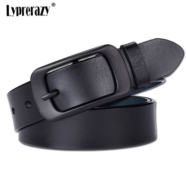 

lyprerazy fashion women's belts genuine cow pin buckles leather brand straps female waistband vintage korean waistband, Black;brown