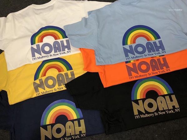 

fashion crew neck short sleeve t-shirt casual men high street tees noah summer designer printed tshirt, White;black