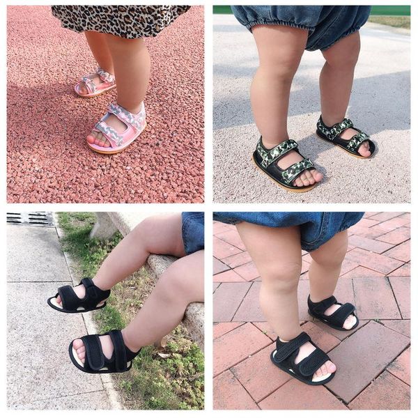 

2020 children summer baby shoes newborn infant baby girl boy soft bottom non-slip toddler shoes infants sport 0-18m, Black;red