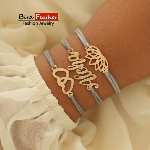 

gold color bohemian handmade alloy aloha heart lotus bracelet sets women 2020 new rope chain bracelets retro jewelry accessories, Black
