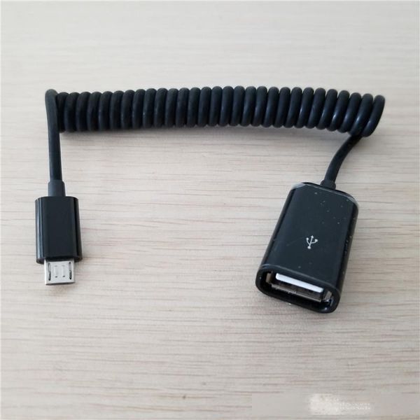 

10pcs/lot usb flash disk otg spring cable usb a female to micro usb male data extension cable 80cm for mobile phone