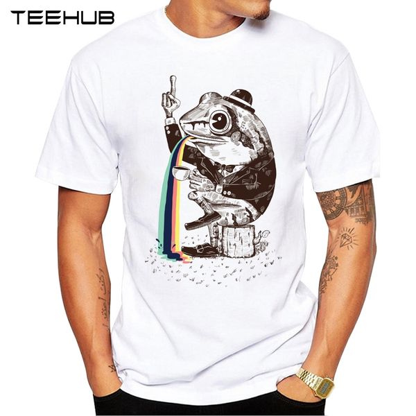 

new arrivals 2019 teehub cool design men's fashion strange frog printed t-shirt short sleeve o-neck hipster tee