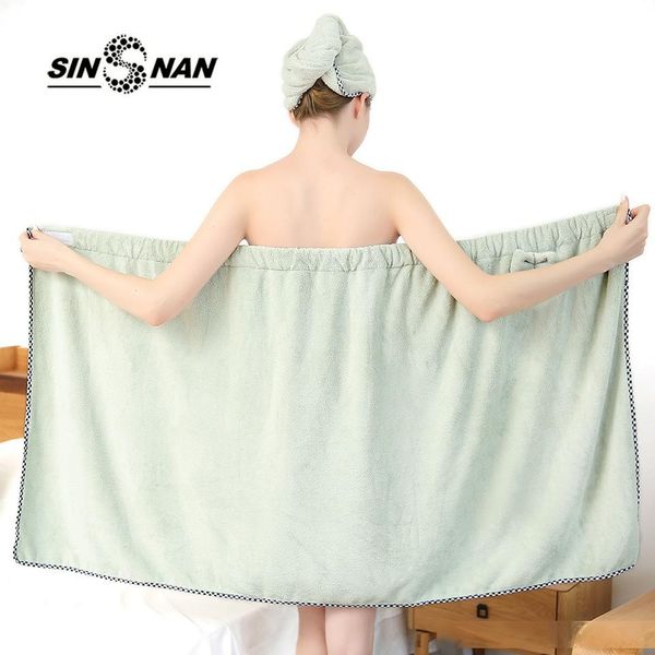 

sinsnan microfiber soft thick bath wrap towel bathrobe for women super absorbent beach swimming spa travel bathroom towels t200529