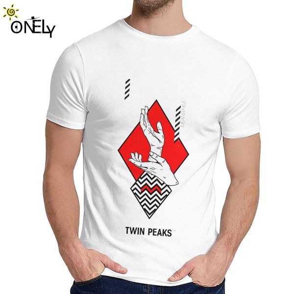 

мужская тенниска twin peaks pure cotton 2019 new classic round neck ретро tee shirt