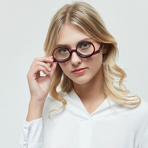 

2020 new fashion ladies reading glasses rotating flip cosmetic mirror, White;black