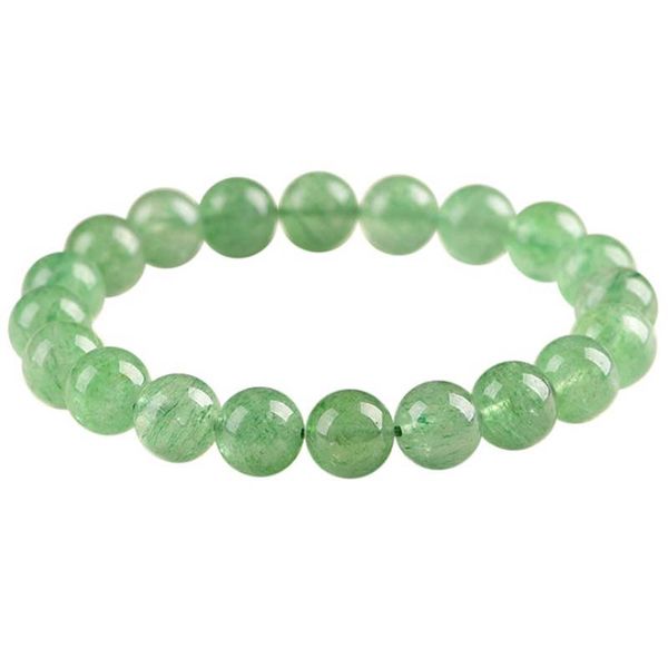 

beaded, strands drop natural green strawberry crystal bracelet beaded stone, Black
