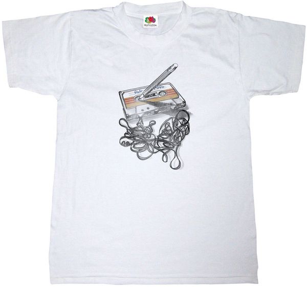 

cassette tape t-shirt 100% cotton retro music boom box stereo music tee shirt