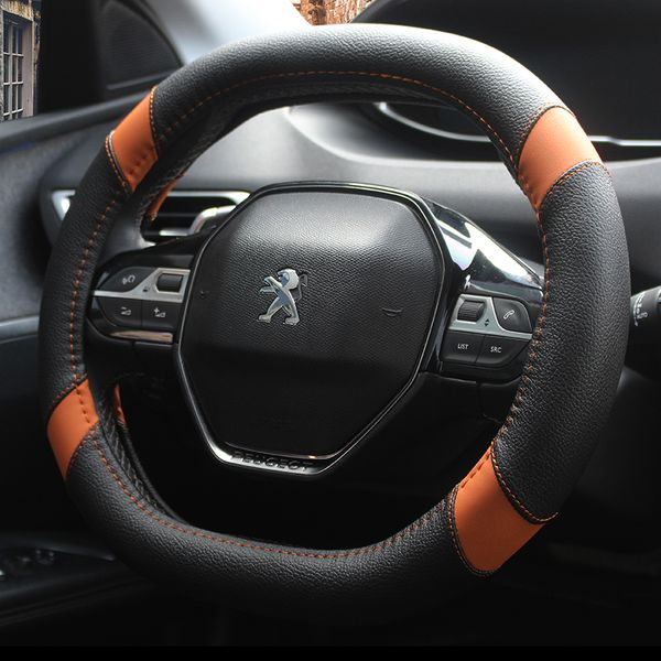 

kkysyelva cubierta дель volante дель coche пункт 4008 5008 нуэва 508 де руэда де auto cubre интерьер accesorios