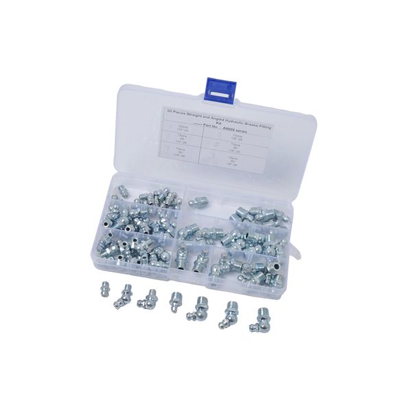 

pack of 80 car truck marine boat 1/4'' 1/8'' hydraulic grease zerk fitting sae kit