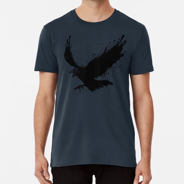 

ворон футболка raven птица эскиз spatter drips животных дикой природы crow hugin munin