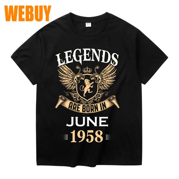 

rock and roll legends born in june 1958 t shirt man new plus size t-shirt