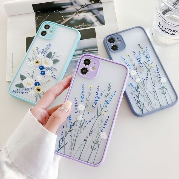 

милый цветок лист дело телефон для iphone 11 pro max xr xs max 6 7 8 plus x soft tpu hard pc luxury color back cover coque