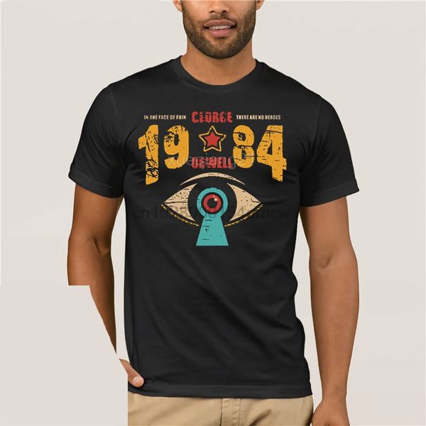 

deals funny t shirt on nine eighty-four 1984 men tshirt george orwell dysan room 101 novel combat cctv