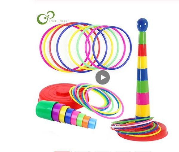

children outdoor fun & toy sports circle ferrule stacked layers game parent-child interactive ferrule throwing circle toy game kids