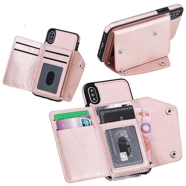 

flip wallet leather case tpu back cover handbag metal buckle with card slot hand strap for iphone x 7 6 samsung s7 edg s8 s9 plus note 8