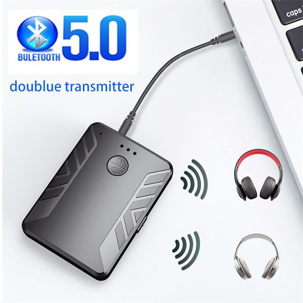 

adapter bluetooth 5.0 transmitter receiver wireless audio aux bluetooths car kit for pc tv music dual sender accessories