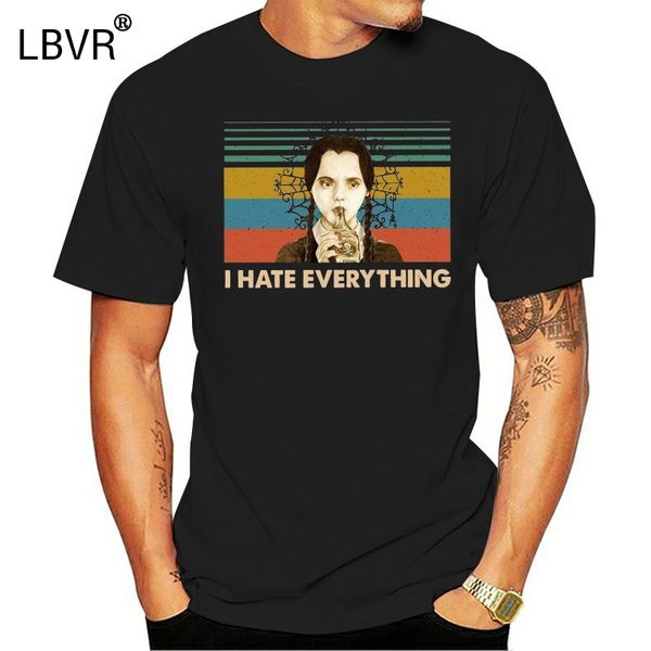 

wednesday addams i hate everything vintage t shirt black cotton men s-6xl classic custom design tee shirt