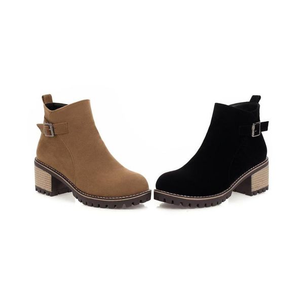 

pqecfs big size 34-43 2020 spring & autumn & winter women solid strange style high heels ankle boots 2 colors, Black