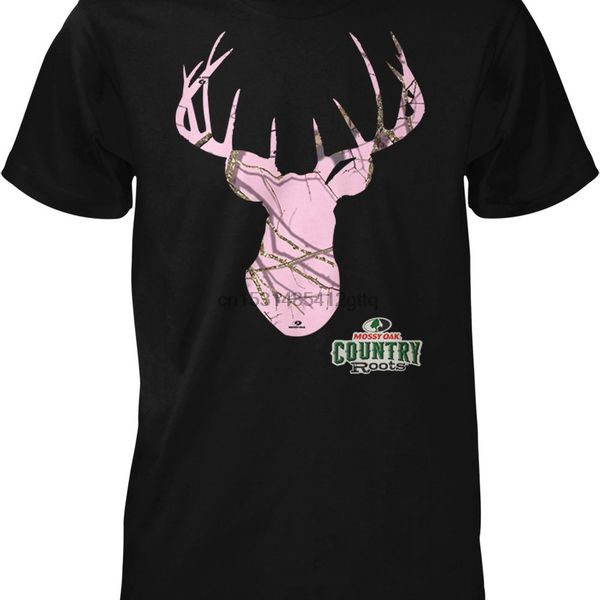 

deer head mossy oak break up pink camouflage mens t shirt nofo_00826