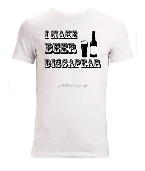 

2020 new summer men fashion i make beer disappear funny slogan men (woman available) t shirt white tee shirt