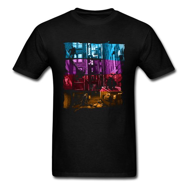 

anchovy alley t-shirt mushup art t shirt men ninja tshirts mutant anime clothing summer chic cotton tee shirts black
