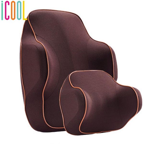 

сиденье 2pcs автомобиля поясничной шеи отдых подушка авто 3d пространство память подголовник поддержка крышка сиденье подушка автотранспортн