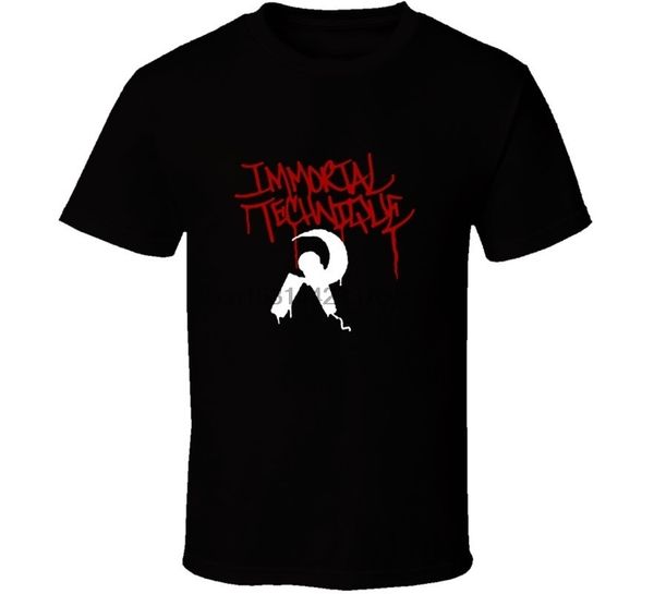 

immortal technique mic and sickle black white tshirt men's t shirt