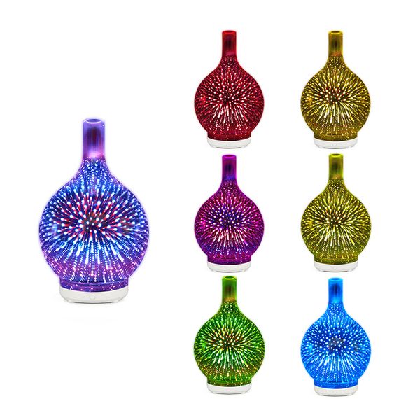

3d firework стекла usb увлажнитель воздуха с 7 цвет led night light aroma essential oil диффузор прохладный mist maker для домашнего офиса