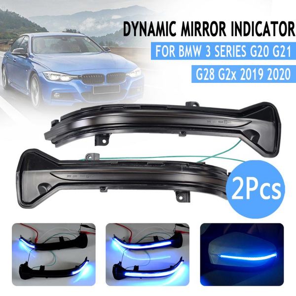 

yellow&blue led dynamic turn signal light for 3 series g20 g21 g28 g2x 2020 2020 flowing water blinker flashing light