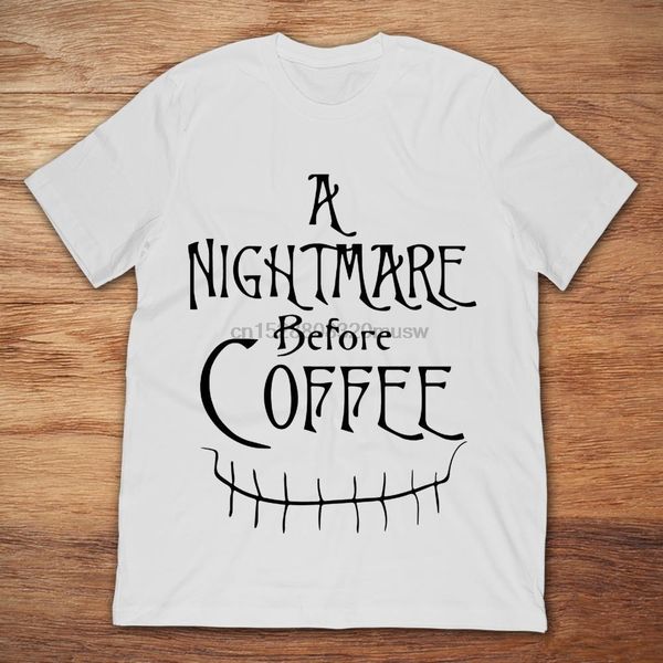 

марка кошмар перед кофе t-shirt мужчины с коротким рукавом футболка
