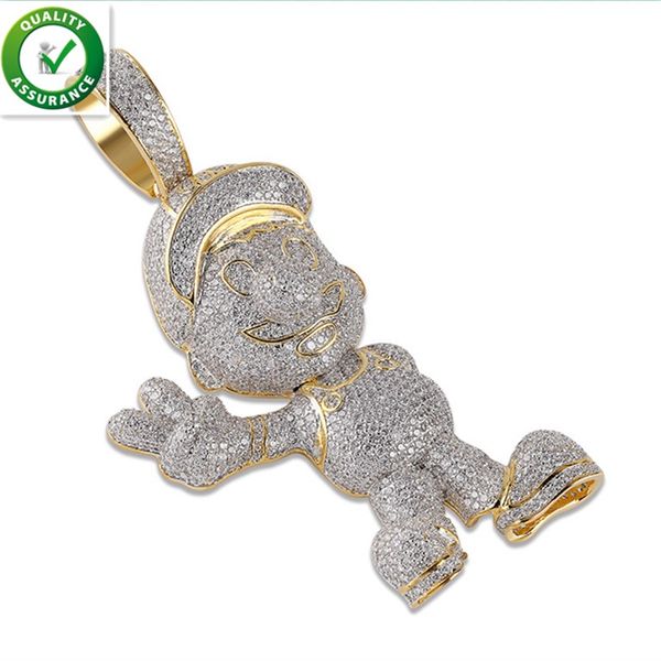

iced out марио mens золотая цепь подвеска hip hop jewelry роскошная diamond necklace майами кубинский ссылка micro асфальтовая bling cz свад, Silver