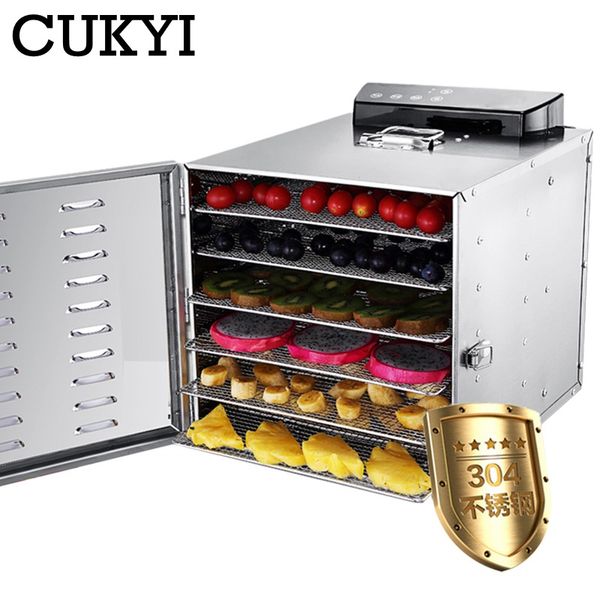 

dehydrators cukyi 6 trays stainless steel dehydrator snacks dehydration dryer fruit vegetable meat drying machine 110v 220v eu us