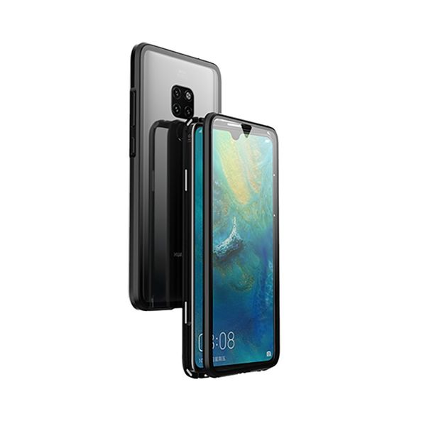 

360 double-sided tempered glass case for huawei mate 20 magnetic absorption metal shell glass cover with built-in screen protector