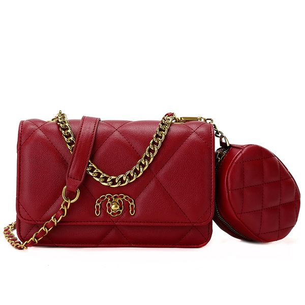 

2pcs pu leather crossbody bags for women 2020 designer chain shoulder messenger bag female travel handbags sac main femme