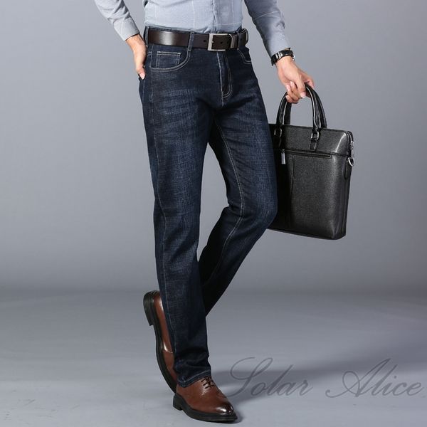 

men's jeans 2021 spring and autumn straight youth simple stretch casual pants, Blue